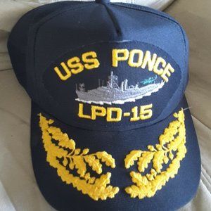 USS Ponce LPD-15 vintage baseball cap hat Military